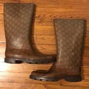 Gucci Brown Rain boots